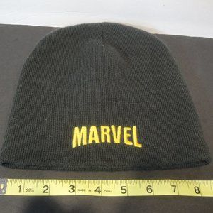 Marvel Knit Hat  Kid Size of one size fits most Black with Yellow Letter…